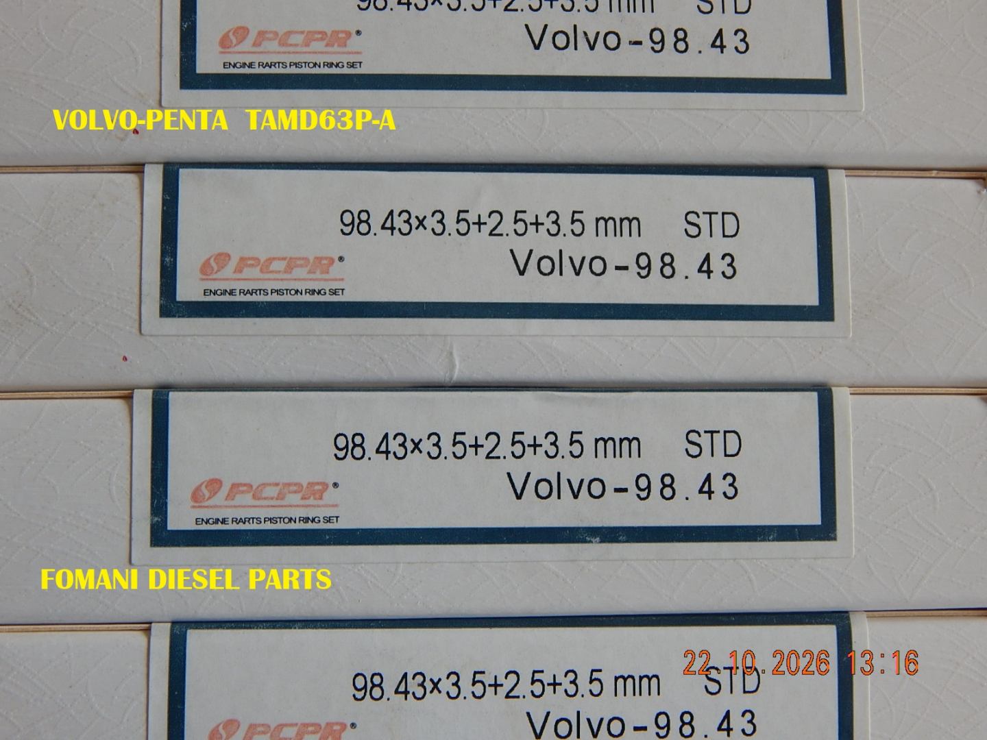 Piston Rings Ø98.43 — TAMD63P-A