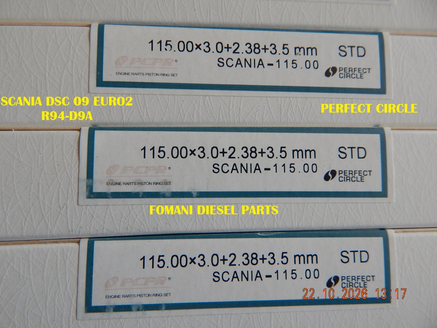 Piston Rings Ø115 — DSC 09 EURO 2 / R94 - D9A