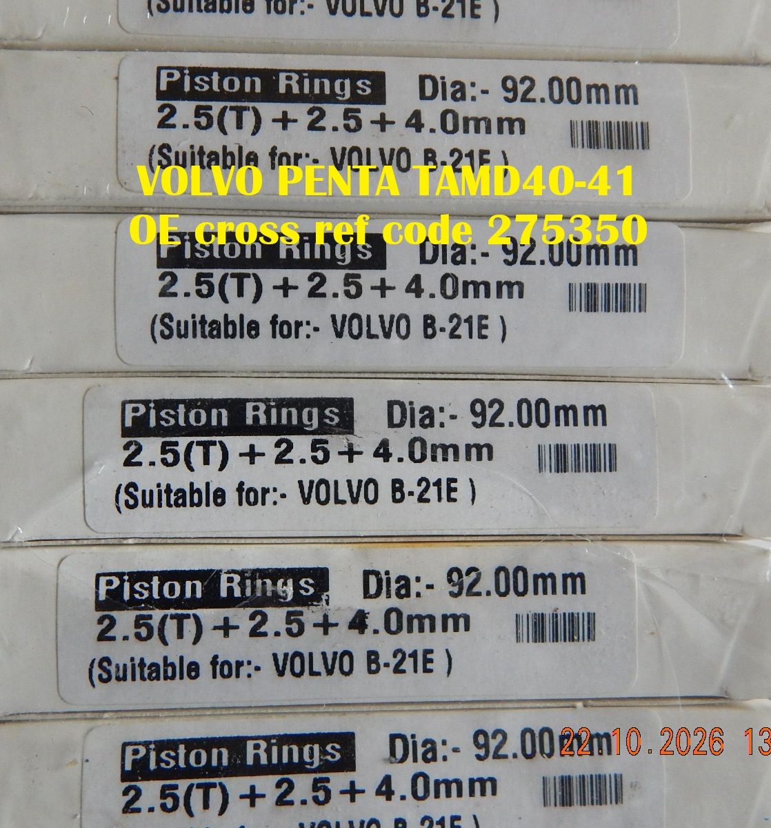 Piston Rings Ø92 — TAMD40 / TAMD41